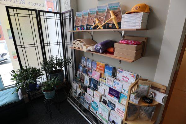 Books and Healing products offered at the center