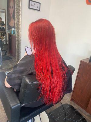 Hair Extensions on RED RED