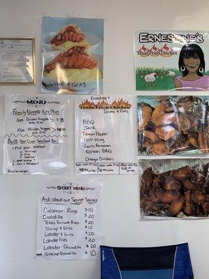 Wings & chicken menu 4/22