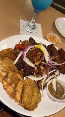 Fried turkey and fried plantain