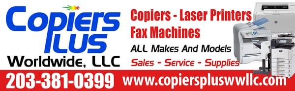 Copier Service Repairs, Laser Printers,Fax Machine Laser Repairs,Toner Supplies-All Makes and Models, New Copiers Available.