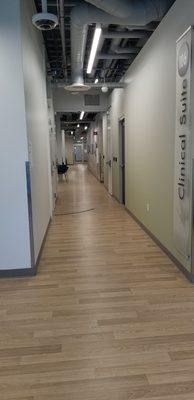 Hallway waiting area prior to going into the patient room