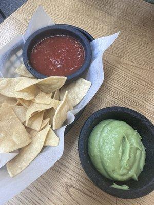 Complimentary chips and salsa.