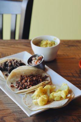 Cauliflower Taco, Beyond Meat Taco, Ground Beef Taco