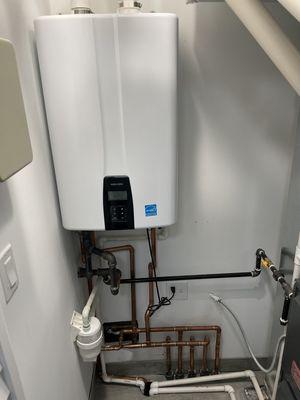 Tankless water heater installation