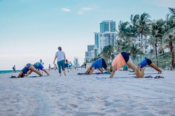 Yoga on the beach