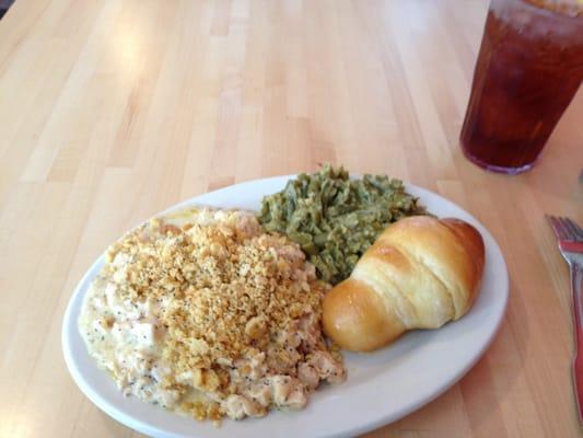 Poppy seed chicken and chest green beans.