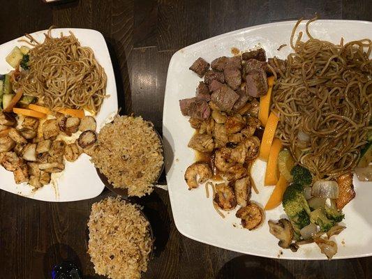 Fried rice and hibachi plates