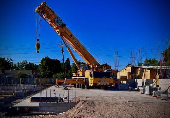 Bigger construction gear is being used as progress moves along on the school expansion.