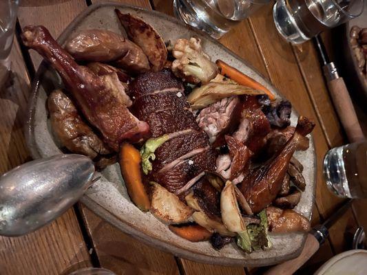 Half smoked duck with root vegetables at The Morris in San Francisco.