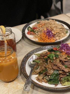 Thai Iced Tea, Thai Lemon Iced Tea, Basil Fried Rice