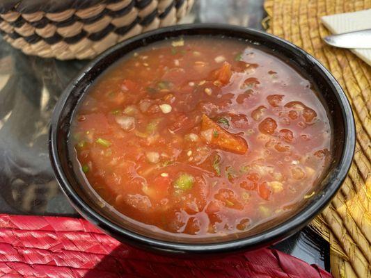 Salsa for the chips was good; not spicy but good flavor