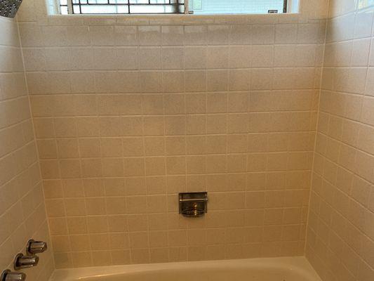 Tub shower regrout after