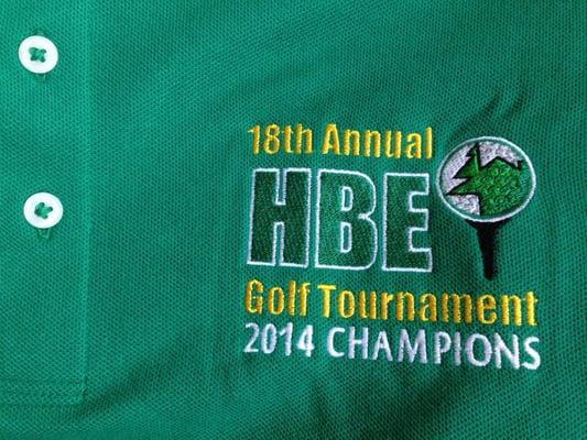 Embroidery gives a high-end look to golf tournaments and other events.