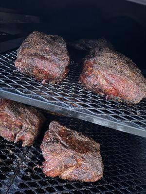 Smoked pork butts