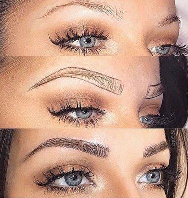 Microblading creates fuller natural looking brows.