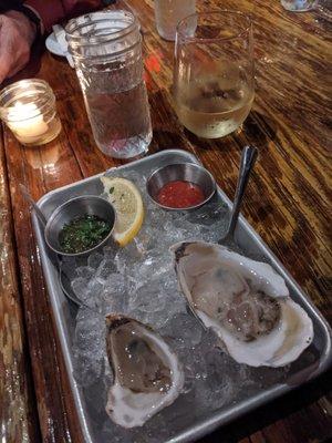 two types of oysters - both I'm told were good