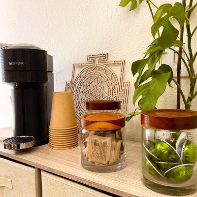 Coffee Bar for Patients in our family waiting room.