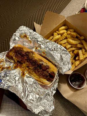 Chili Cheese Dog & Seasoned Fries