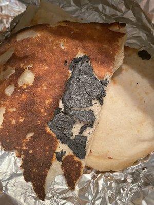 One naan was burnt