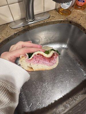 Sandwich with barely any meat