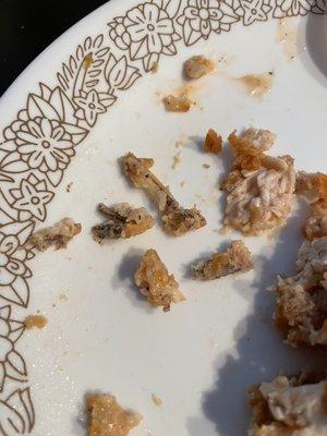 Shards of bone found in the tenders