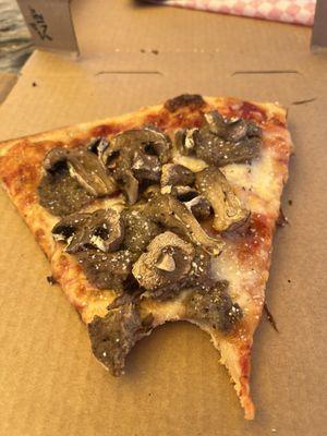 Meatballs and mushrooms slice