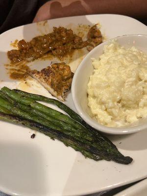 Tilapia, risotto and asparagus