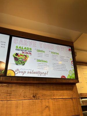 Salad menu