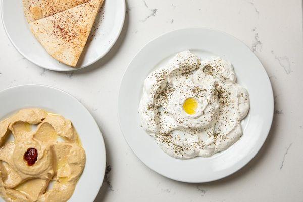 Hummus and labneh