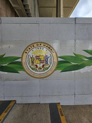 State Seal on the barrier