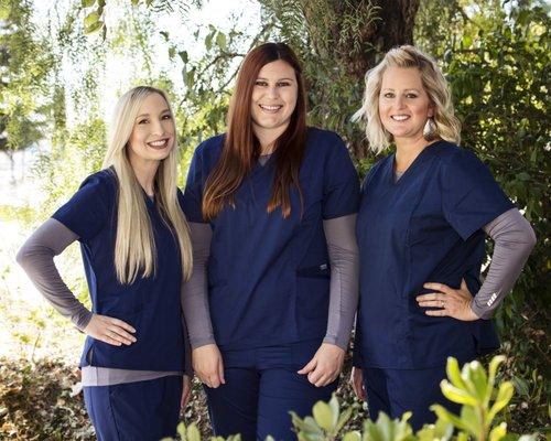 Our three hygienists Mallory, Rochelle, and Dora