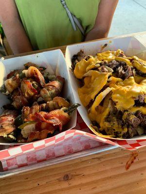 Bacon Jalapeño Poppers and Brisket Nachos