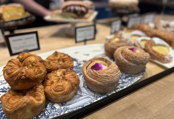 Cruffins with the pear brûlée tart on the right!