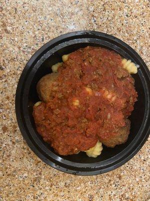 Gnocchi with Bolognese and meatballs