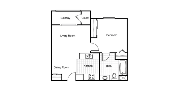 One Bedroom Floor Plan