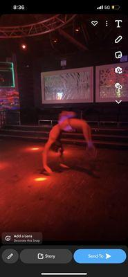 Back flip at nightclub