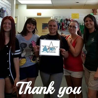 Thank you Auburn for Voting us Best Tanning Salon again!