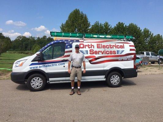 New updated Orth Electric service van and wrap. A  fitting design considering that Robbie is a proud US Navy veteran.