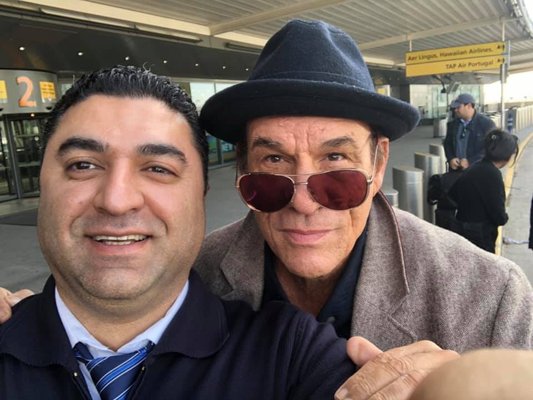 Robert Davi taking a ride to JFK with our driver.