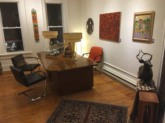 Midcentury modern furniture and lamps at Found