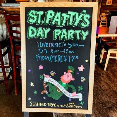 St. Patrick's Day party at Slanted Tree Kitchen & Taproom