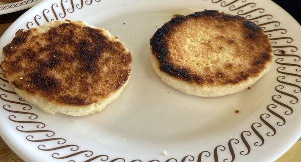 Burnt English muffin