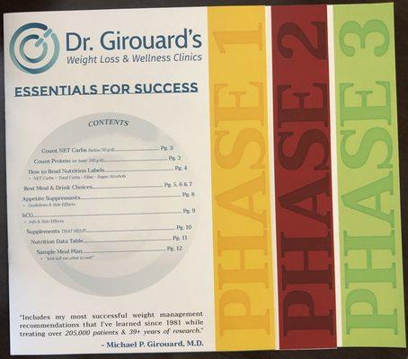 Dr. Girouard's personal weight loss guide: full of tips and recommendations for a successful and safe weight loss journey.