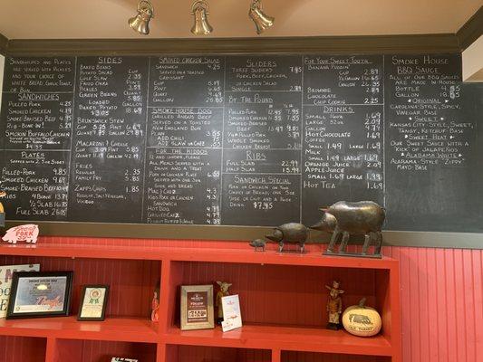 Chalkboard menu