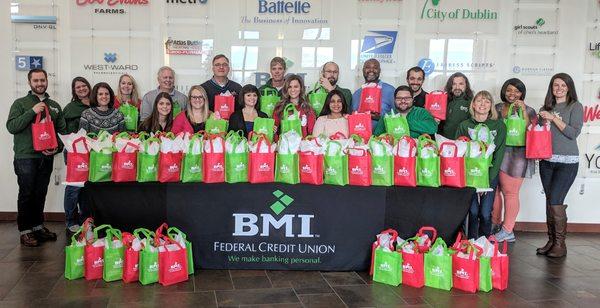 Holiday gift bags to Meals on Wheels