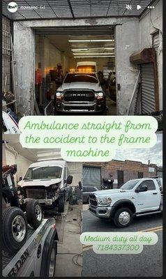 Emergency Vehicles Are Welcomed! From the Accident scene to the frame machine!!!