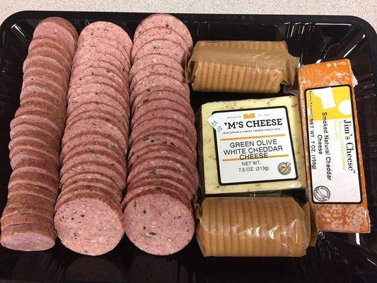 Summer sausage and specialty cheeses