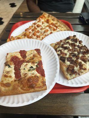 Margherita Pizza Slice, Buffalo Chicken Pizza Slice, Chicken Pizza Slice