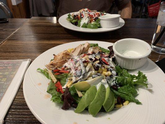 Southwest salad with creamy cilantro dressing